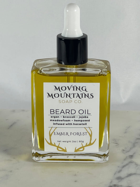 BEARD OIL~ Argan, Jojoba, Meadowfoam, Broccoli - Hempseed oil Infused with Horsetail - 2oz