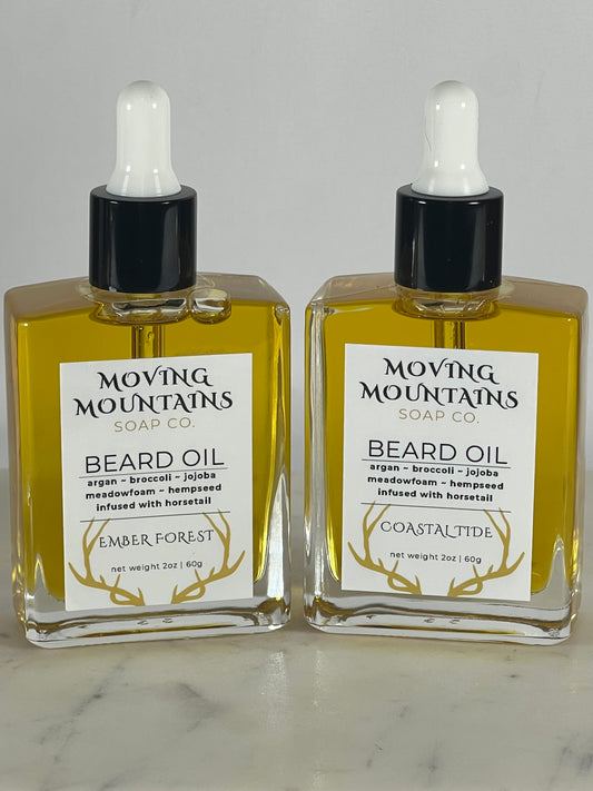 BEARD OIL~ Argan, Jojoba, Meadowfoam, Broccoli - Hempseed oil Infused with Horsetail