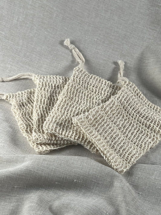 Exfoliating soap holder bag