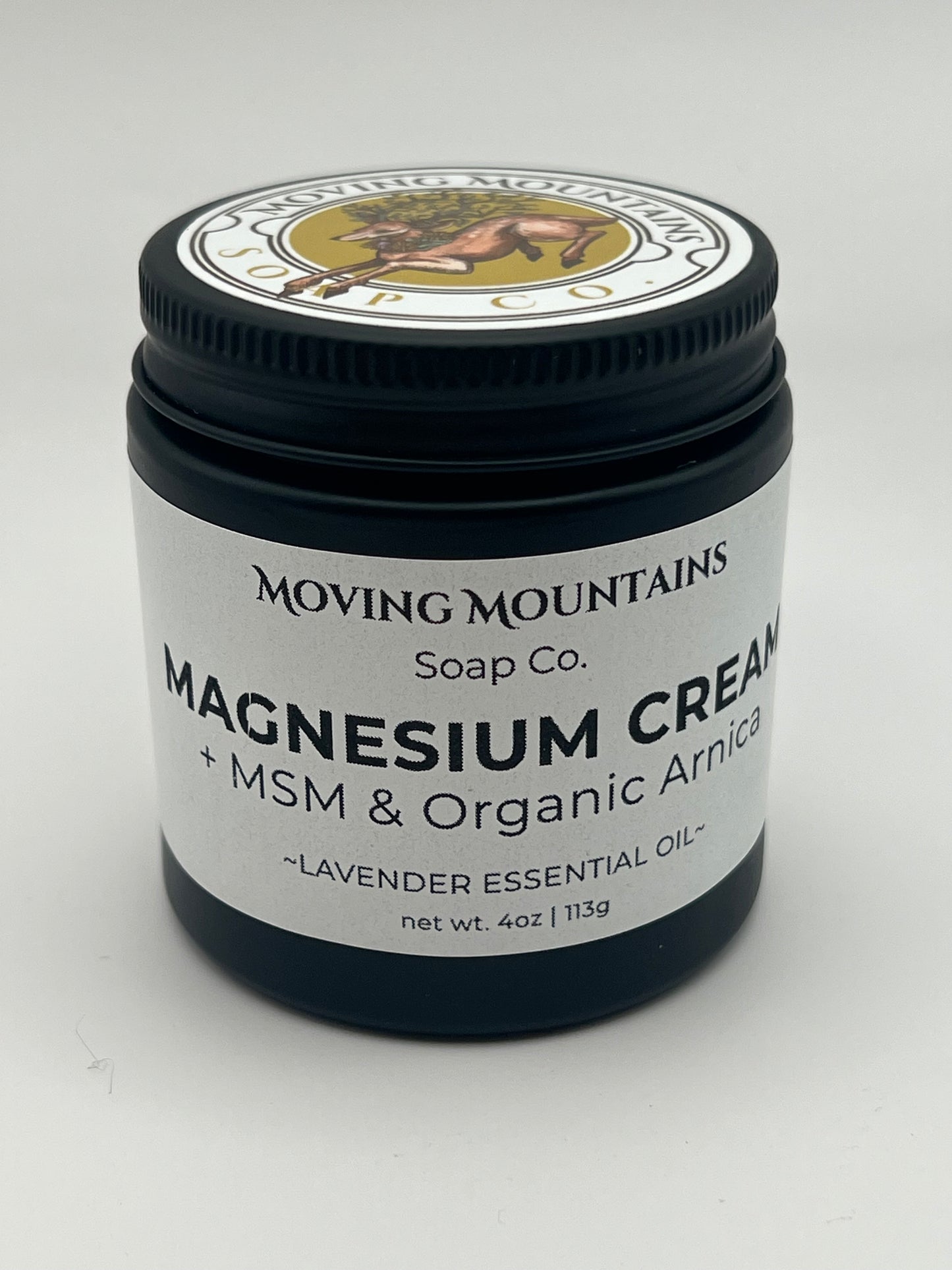 Magnesium Cream with MSM and infused Arnica - LAVENDER ESSENTIAL OIL - 4oz
