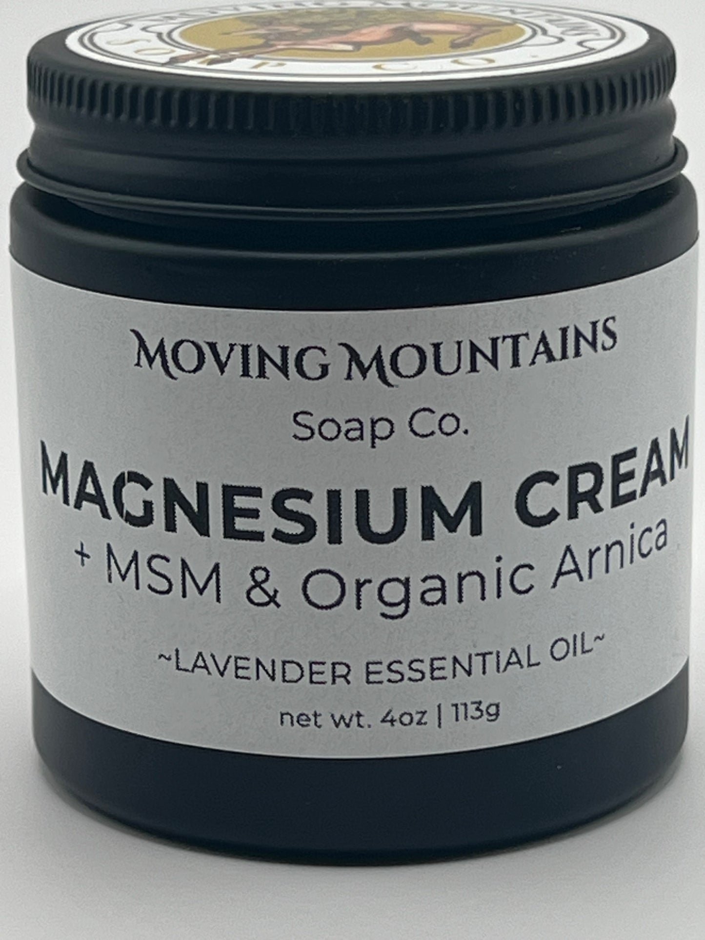 Magnesium Cream with MSM and infused Arnica - LAVENDER ESSENTIAL OIL - 4oz